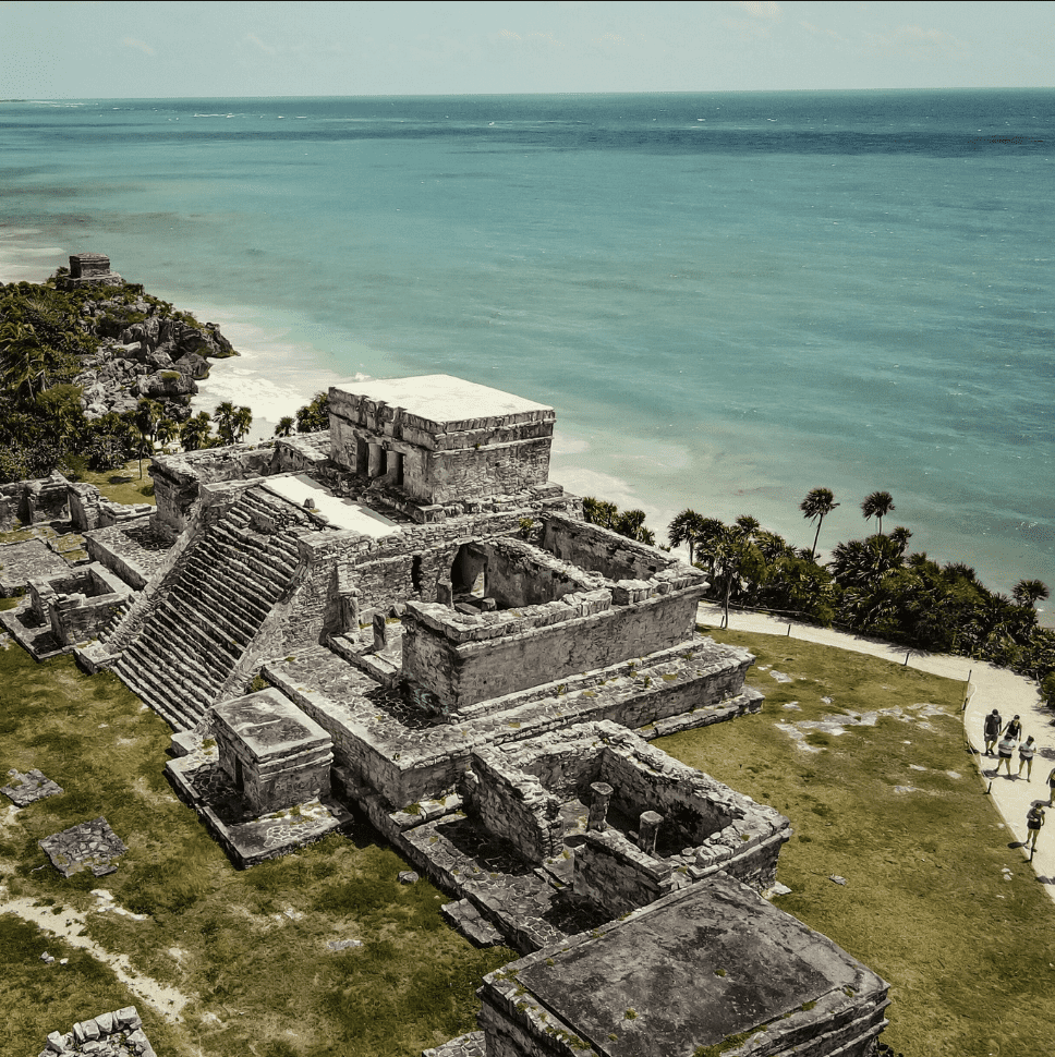 Ancient Maya ruins of Tulum overlooking the Caribbean Sea